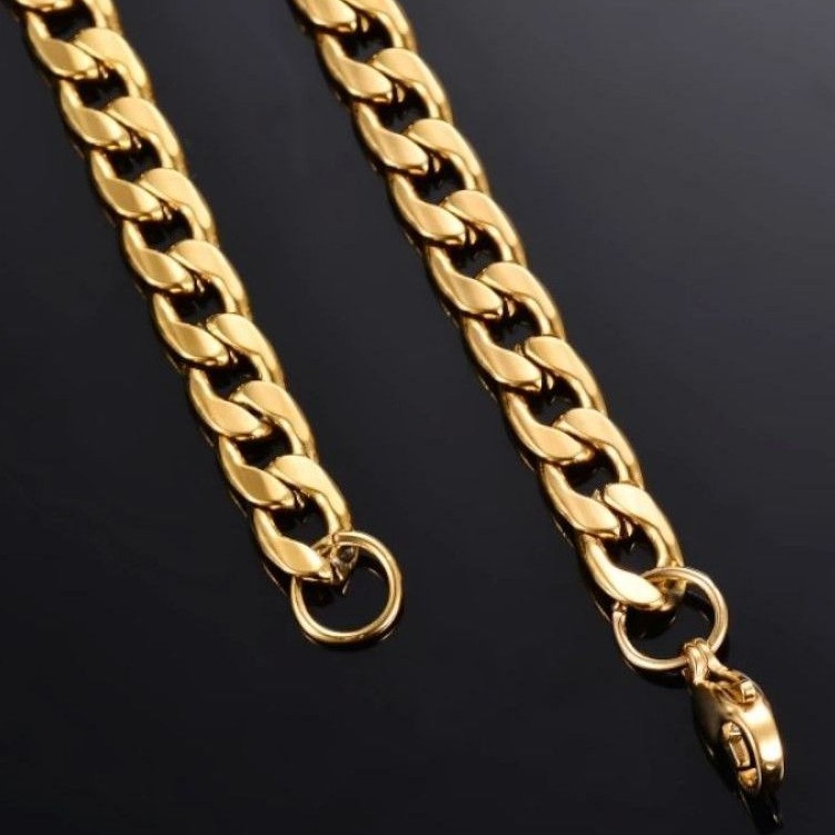 Kalung Rantai Titanium simple Gaya Hip Hop untuk pria/wanita anti karat