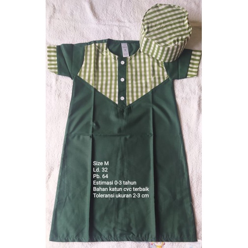 gamis gibran free peci m hijau