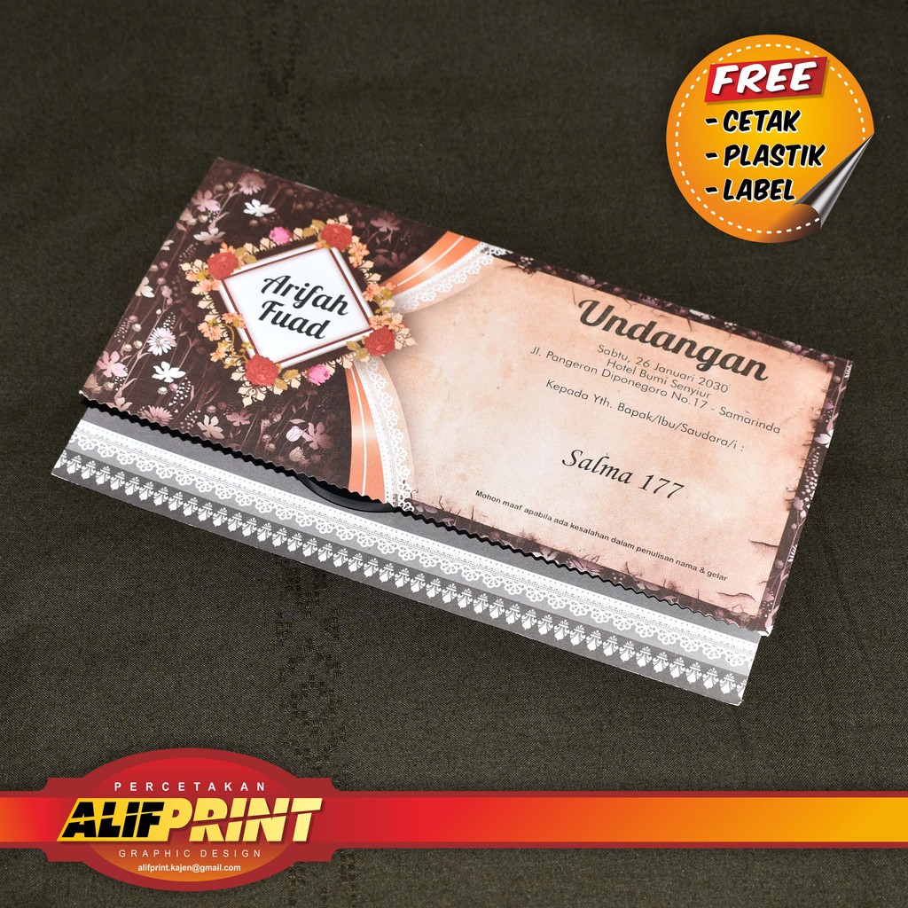 Cetak Undangan Pernikahan / Khitan - Desain Blangko Salma 177 Harga Murah