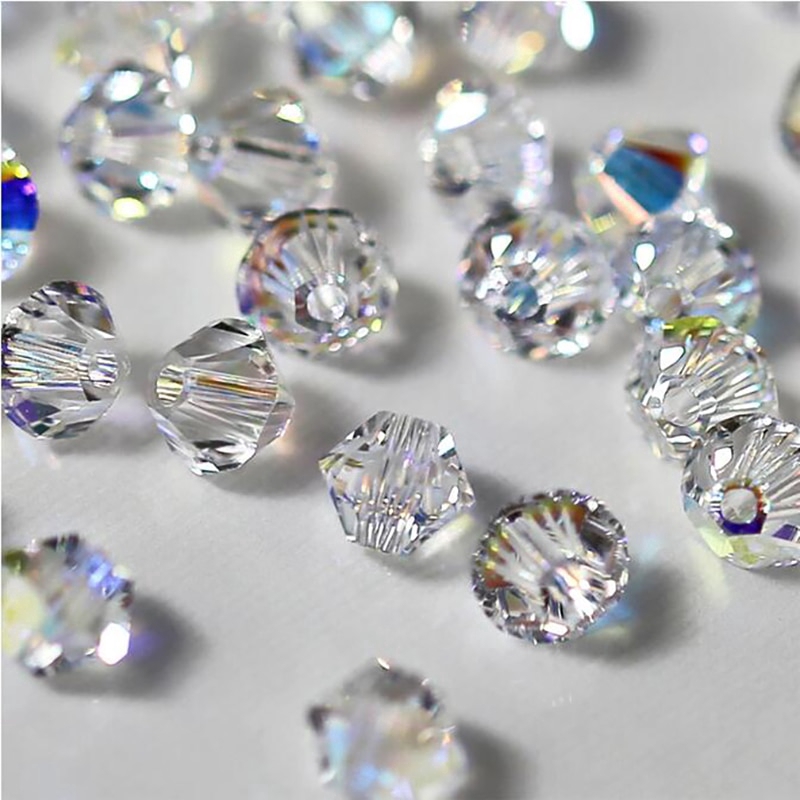 Manik-Manik Kristal Ab Bening Ukuran 3mm/4mm/5mm/6mm/8mm Untuk Aksesoris Perhiasan