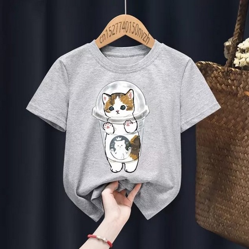 Jeco fashion Tshirt anak Printing BUBBLE CAT