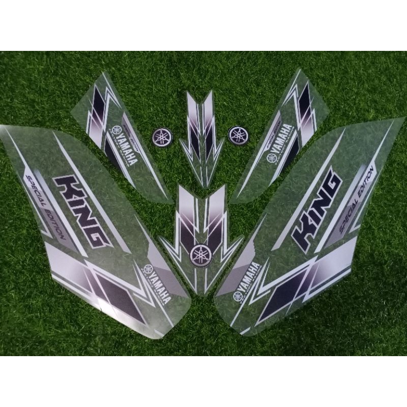 Striping Sticker RX king Transparan Custom List silver Hitam