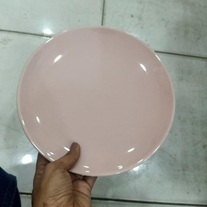 Termantab] piring keramik warna pink polos uk 22 cm