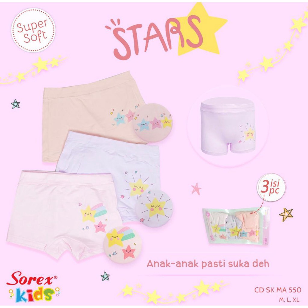 1pcs Celana Dalam Boxer Anak Perempuan SOREX MA550 MA503 1PCS