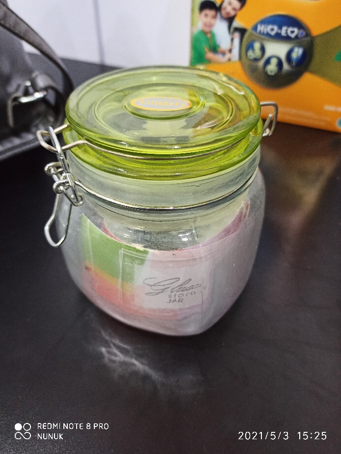 Toples Kaca Hermetico Warna / Toples Madu Storage Jar Hm 750 Gl Tutup Warna Warni (per Biji)