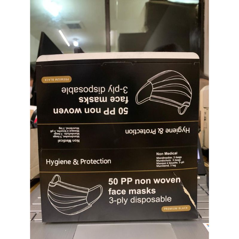 Masker Medis Earloop Disposable Mask Masker Hitam