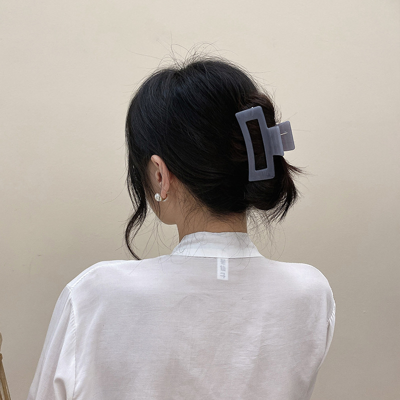 Jepit Rambut Bentuk Persegi Panjang Geometris Warna Permen Jelly Bahan Akrilik Gaya Korea Untuk Wanita