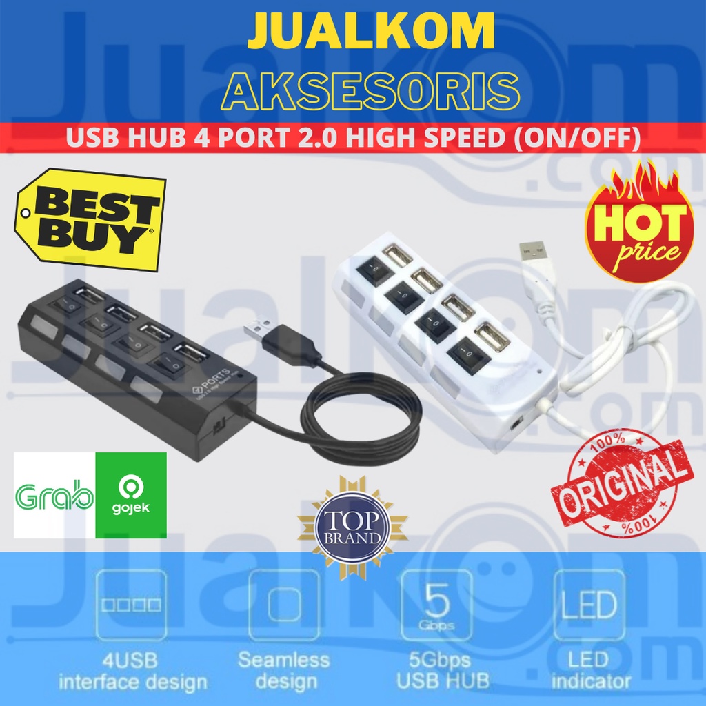 USB HUB 4 PORT 2.0 HIGH SPEED ( ON/ OFF )