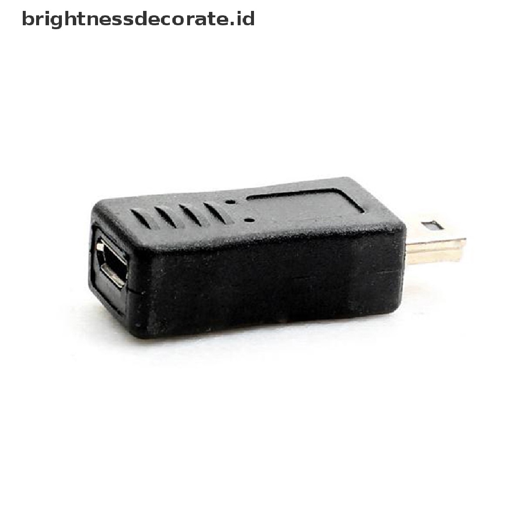 Adaptor Konverter Charger Micro Usb Female Ke Mini Usb Male Warna Hitam