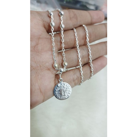 Kalung Liontin bandul koin lapis perak