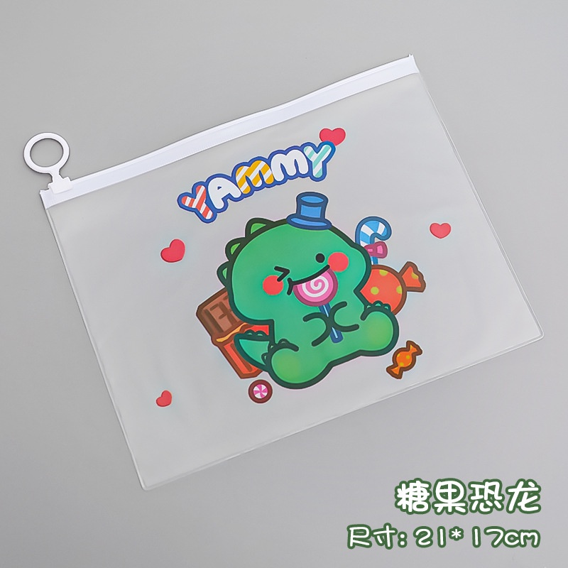 OVERFLOWS.ID ZIPPER POUCH CACTUS UNICORN TEMPAT PENSIL TRANSPARANT FLAT POUCH IMPORT KAKTUS-Dino Yammy