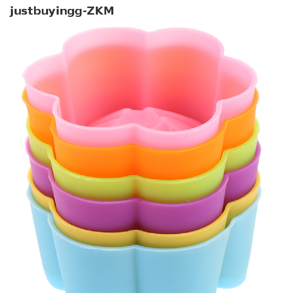 6 Pcs / Set Cetakan Kue Bentuk Segitiga Warna Ungu Emas Bahan Silikon Untuk Alat Dekorasi