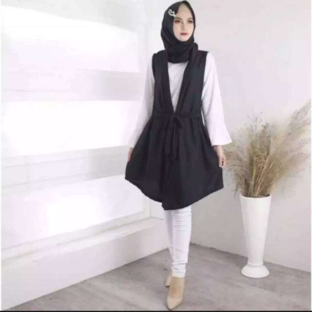 Vest Rompi basic Hitam Polos