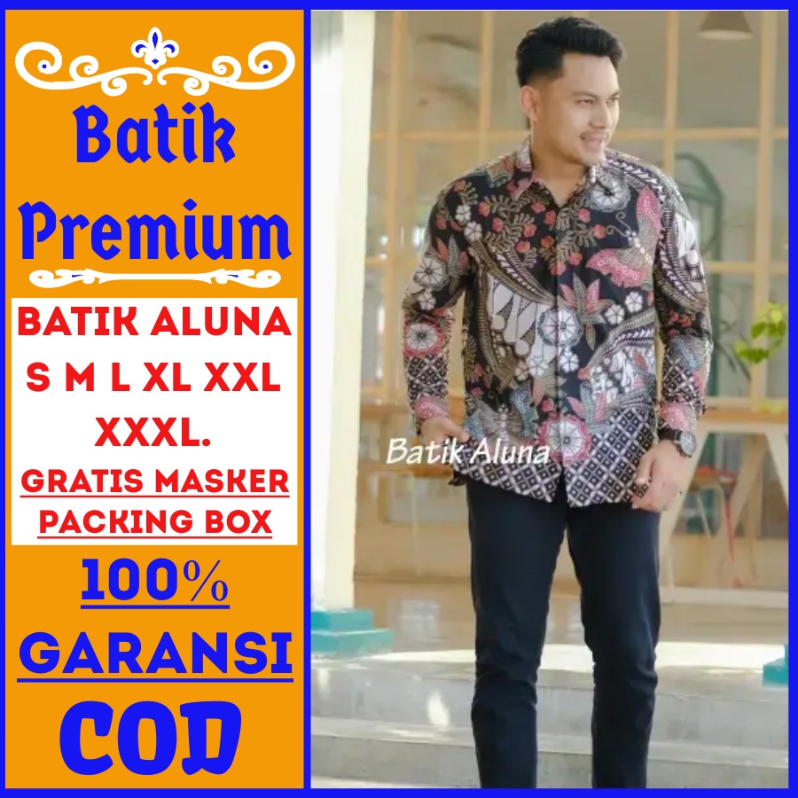 Kemeja batik solo asli premium lengan panjang modern reguler fit atasan rianty aluna prabuseno tulis