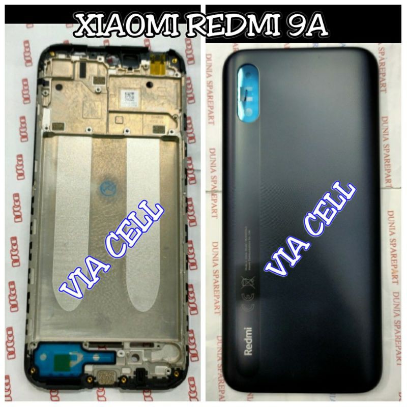 Backdoor Backdor Back Casing Housing Fullset Xiaomi Redmi 9A Lengkap Frame Lcd Tulang Tengah