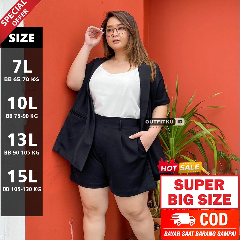 Celana Pendek Wanita Jumbo Premium BB 45-125 Kg | Hotpants Big Size | Celana Pendek Jumbo Premium