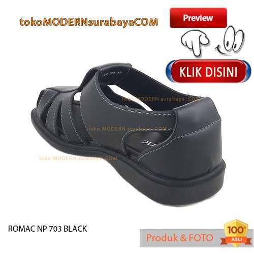 ROMAC NP 703 BLACK Sepatu Kasual Sopan Pria Slip On