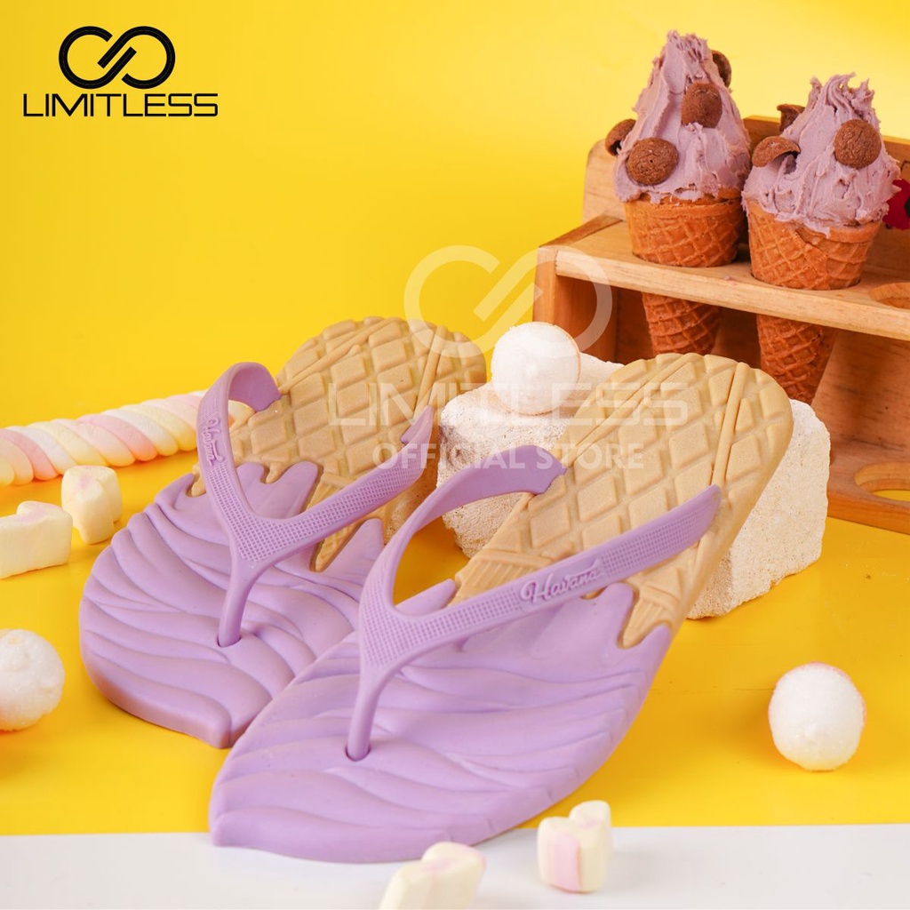 ICE CREAM BLACKPINK Sendal Jepit Wanita Karet Sandal Japit Cewek Korean Style Import Terbaru Lucu