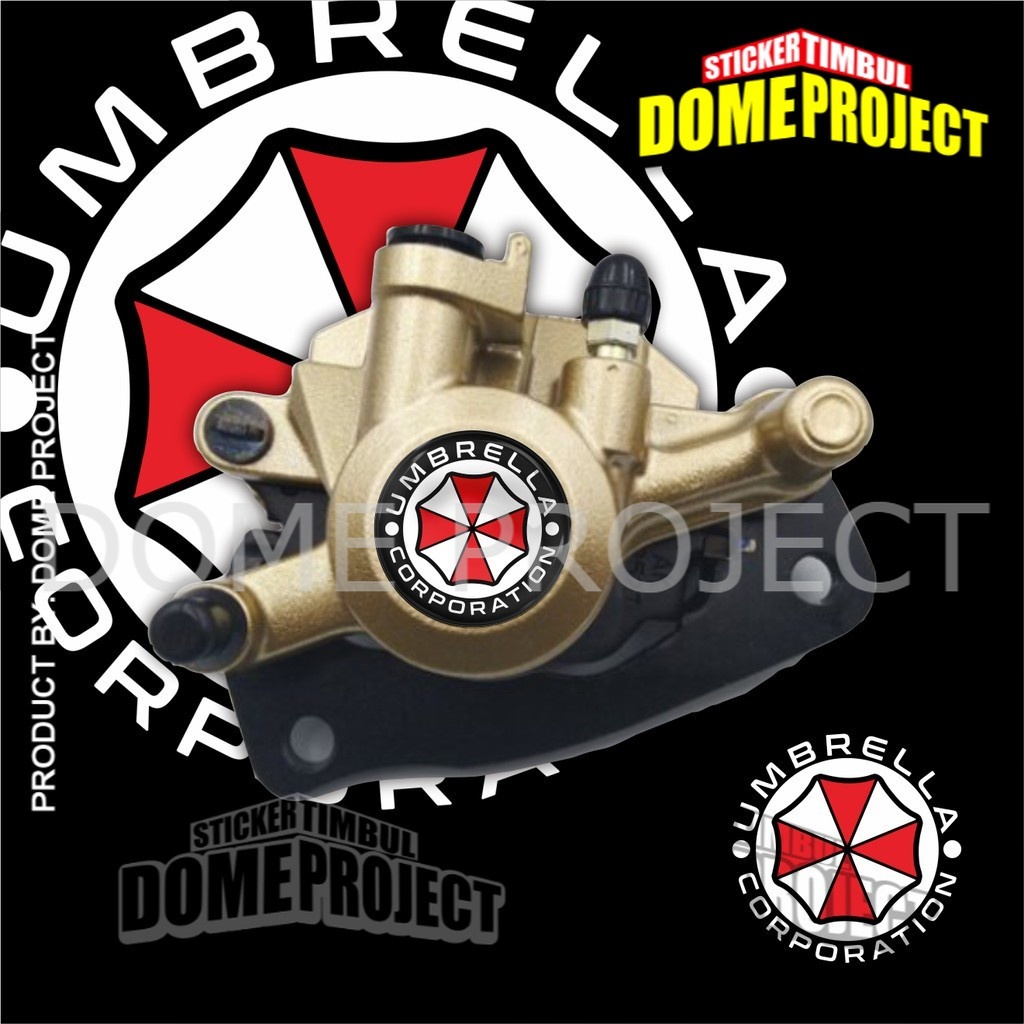 STIKER MOTOR EMBLEM 3D LOGO UMBRELLA CORPS KALIPER REM AKSESORIS YAMAHA HONDA SUZUKI KAWASAKI AESTHETIC KEREN