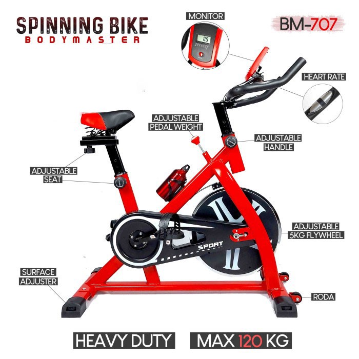 Spinning Bike BM-707 BODYMASTER - Sepeda Statis Olahraga Fitness RPM