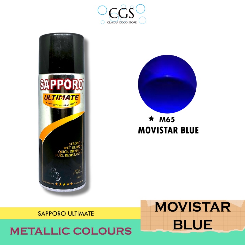 SAPPORO MOVISTAR BLUE M65 - cat sapporo biru movistar - cat biru movistar - pilok biru movistar - sa