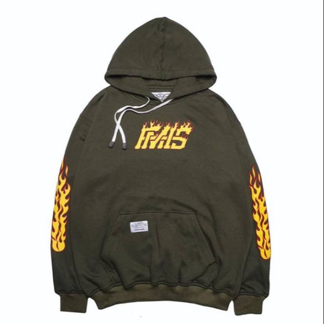 Hoodie Familias Original Blur Flame Green