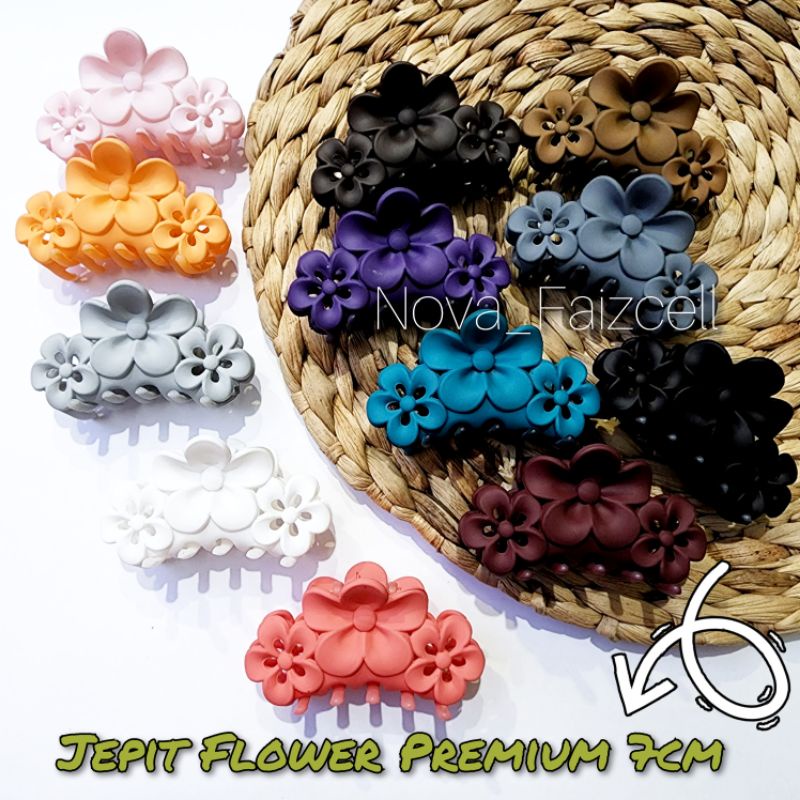 Jepit Rambut jedai Flower Premium 7CM Doff Matte Jepitan Dewasa dan Remaja