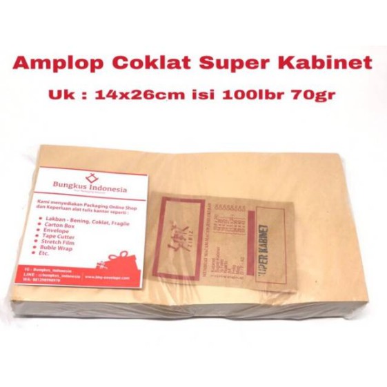 Amplop coklat super kabinet 70gram isi 100 lembar