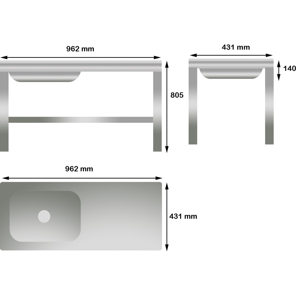 Wastafel/Bak Cuci Piring Mr Dapur MW 97 Portable Stainless Original