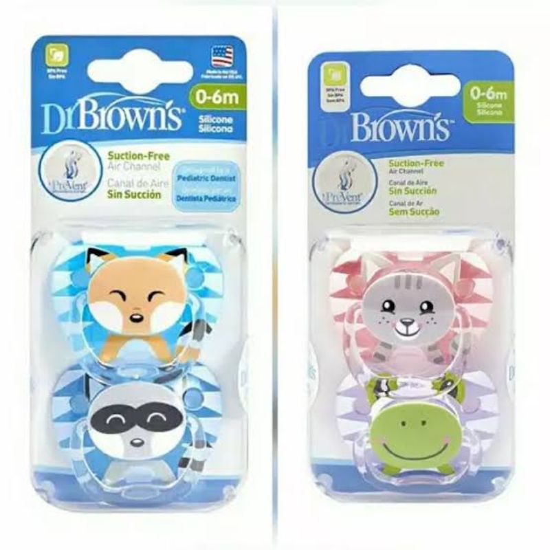 Dr Brown's Pacifier Stage 1 0-6M - Dr Brown Empeng Bayi Stage1 - Dr.Brown Empeng Dot Bayi Step 1