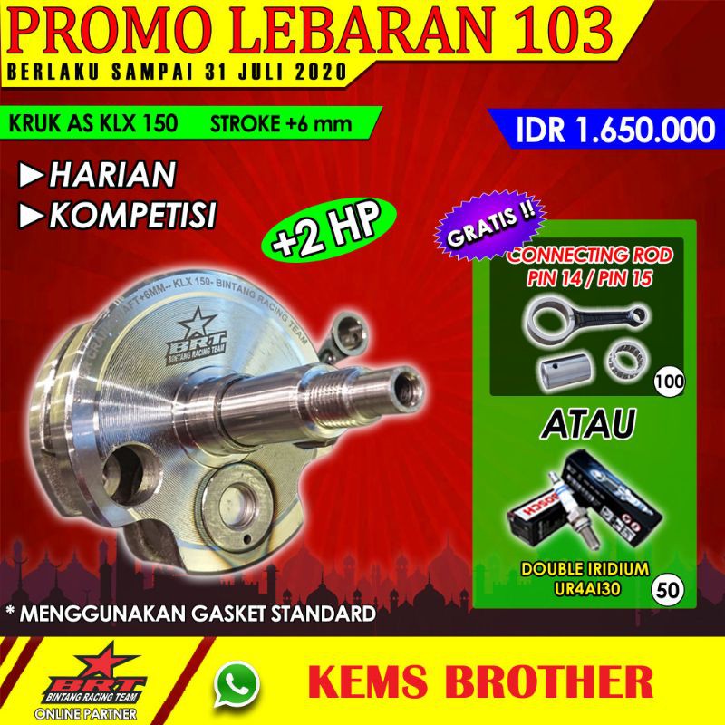 KRUK AS KLX BRT PLUS STANG SEHER CADANGAN BRT