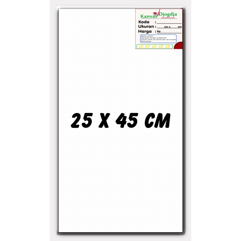 

Kanvas span standar ukuran 25 cm x 45 cm untuk melukis