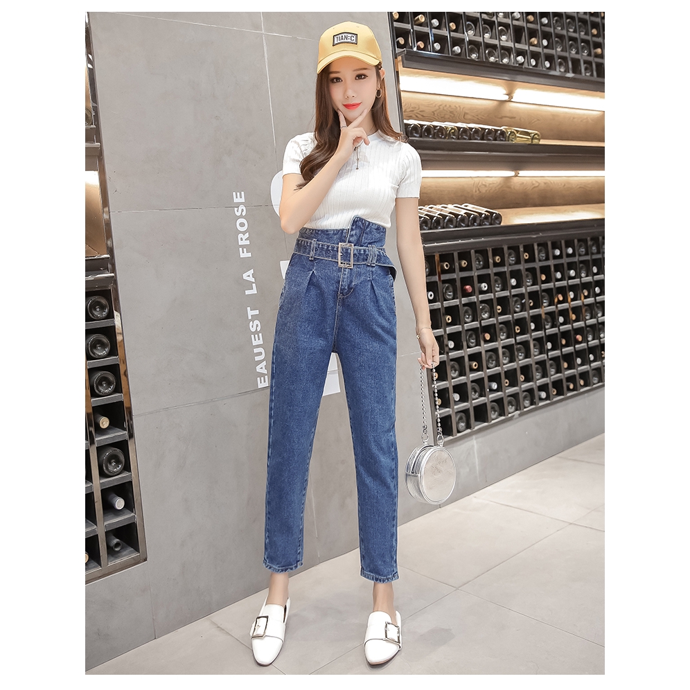  Celana  Jeans  Panjang Wanita  Model High Waist dengan 