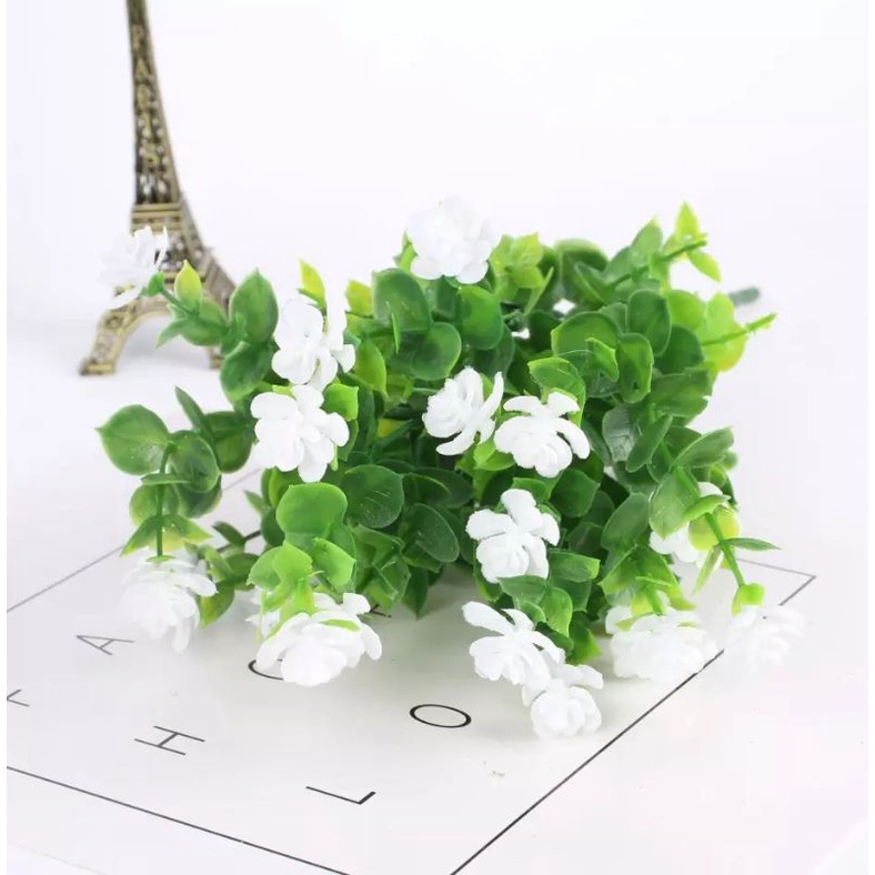 Bunga Eucalyptus Bunga Dolar Bunga Artificial-PUTIH