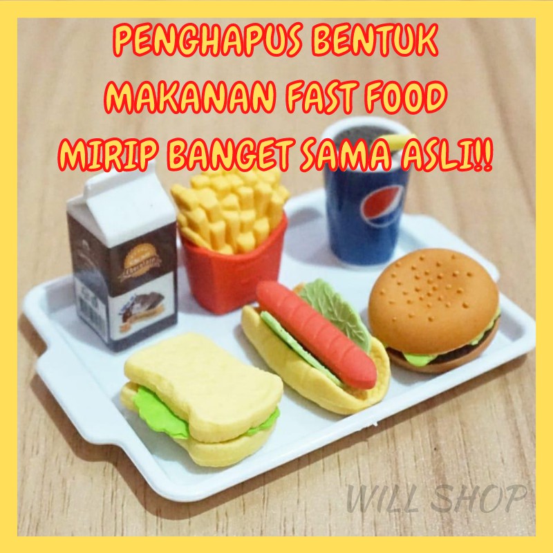 

KARET PENGHAPUS SETIP BENTUK MAKANAN FAST FOOD MIRIP BANGET SAMA ASLI!! ALAT TULIS LUCU MURAH
