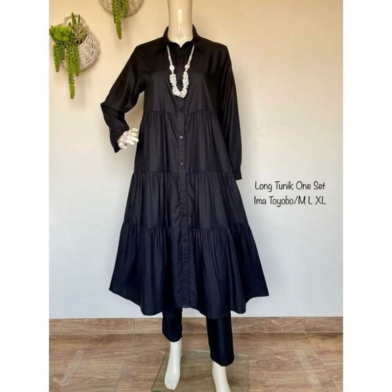 Model Terbaru SetCel Long Tunik Daily One Set Yuni Series Original Brand by Kamari