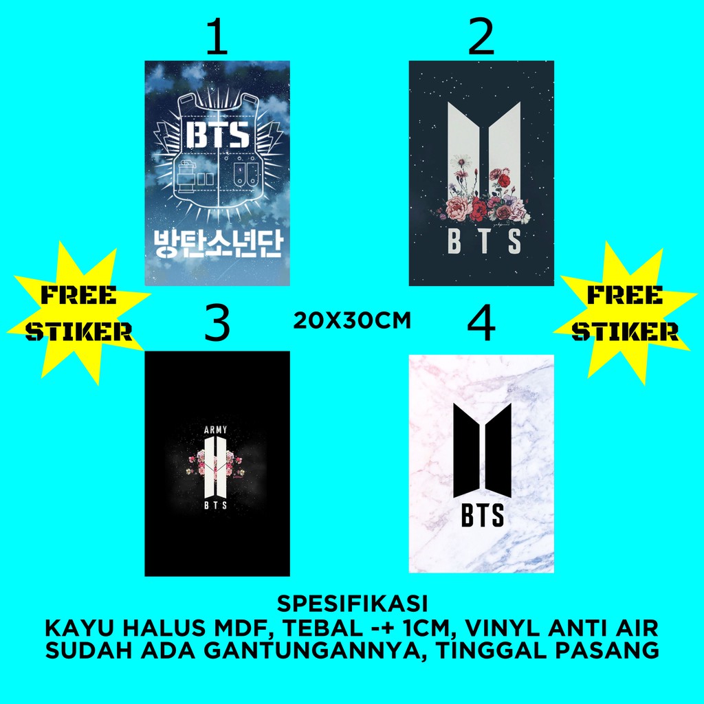 HIASAN DINDING BTS LOGO