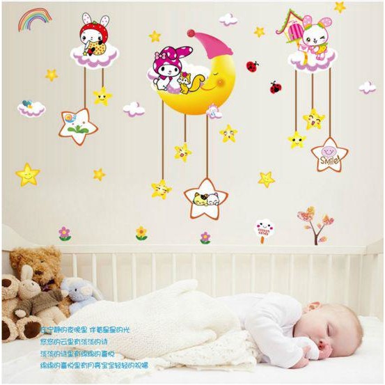 Jual AY9258 MOON N SANRIO wallsticker wall sticker stiker dinding  Murah