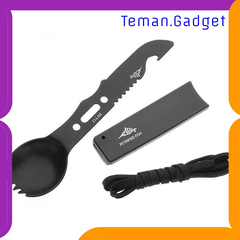 TG-ID097 PETRIFIED FISH SENDOK PISAU OUTDOOR CAMPING EDC TOOLS LX709