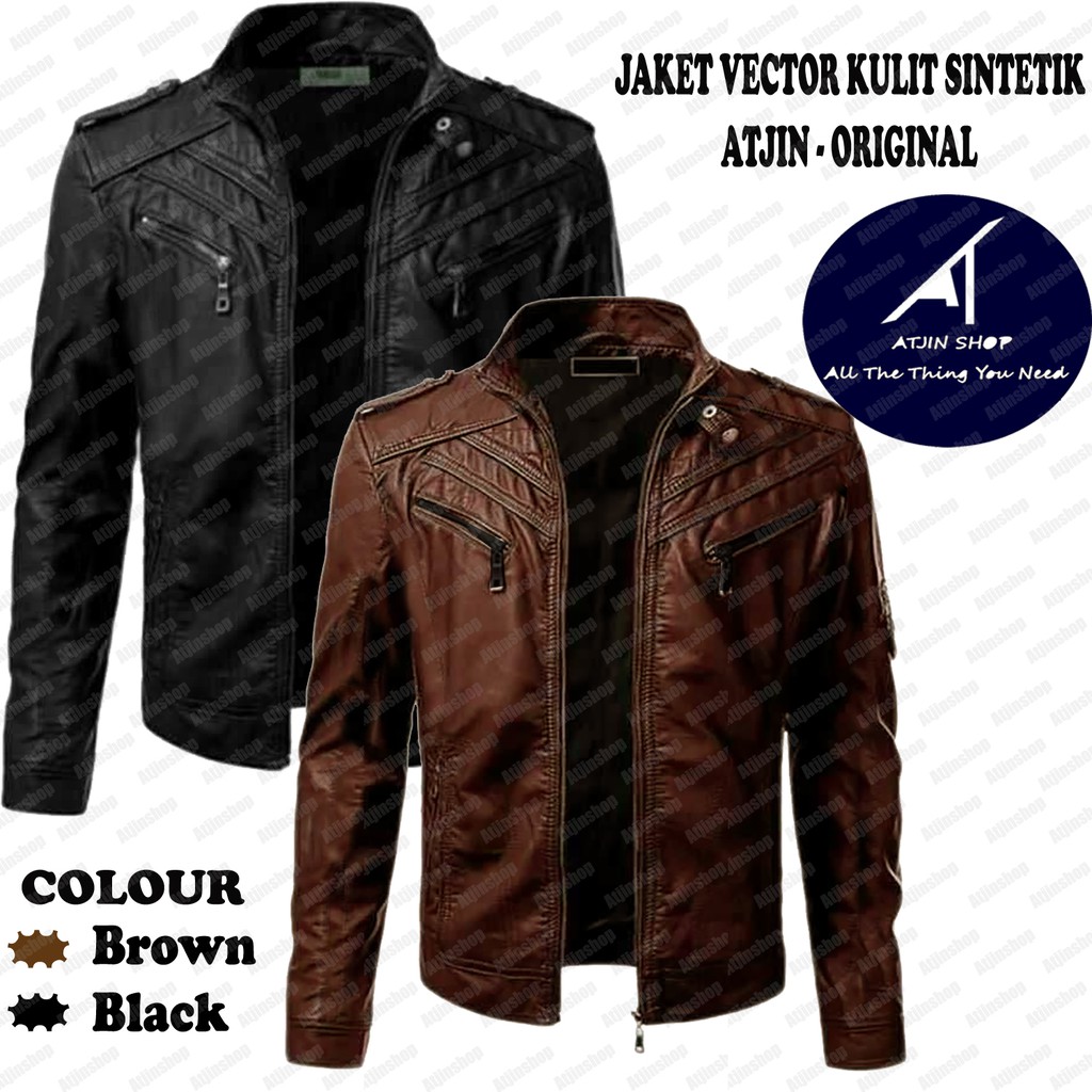 Atjin Original-Jaket Kulit Motor Pria Wanita Model Jalanan Cboy Street Exclusive Series Ferrari