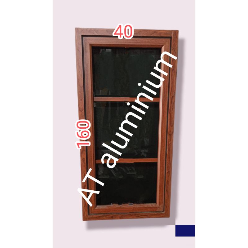 jendela aluminium 40x160 serat kayu (ornamen)