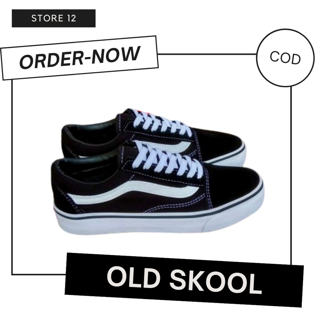 sepatu sneakers vans classic old skool hitam putih tali pria wanita kualitas original murah premium