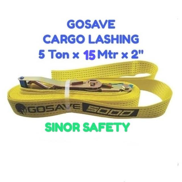 GOSAVE Webbing Cargo Lashing Belt Ratchet Tie Down Trackbelt Rachet 5Ton x 15Mtr