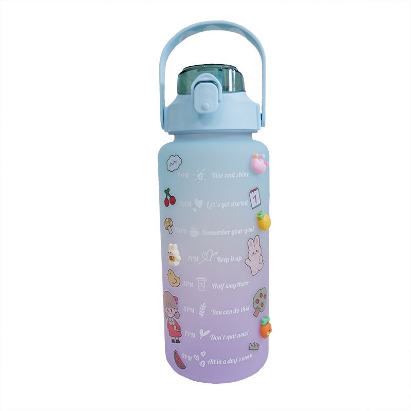 Botol Minum 2 Liter 2000ML 1300ML 1.3 Liter VIRAL/Botol Gradasi/Botol Lucu/ Botol Besar-Botol 2000ml / Hijau