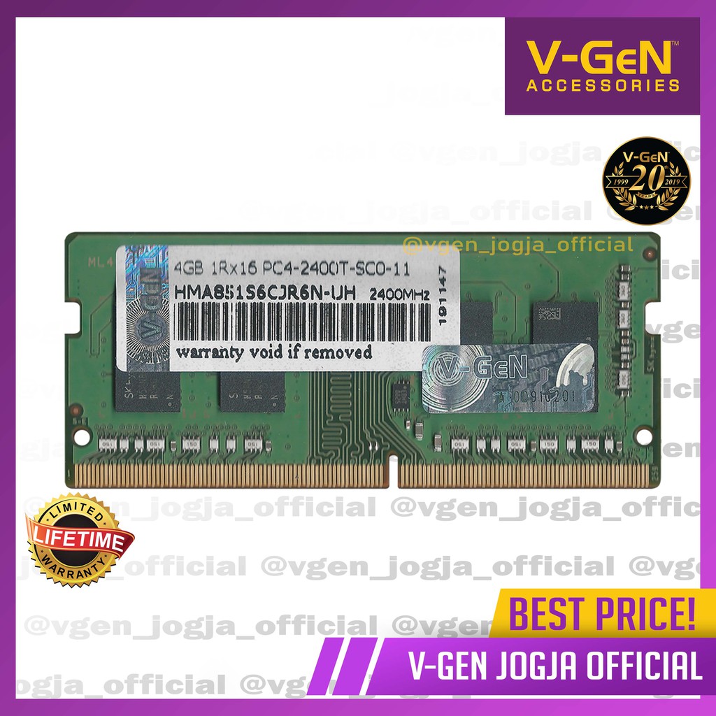 RAM DDR4 4GB - 16GB 19200/2400Mhz V-GeN SODIMM PLATINUM