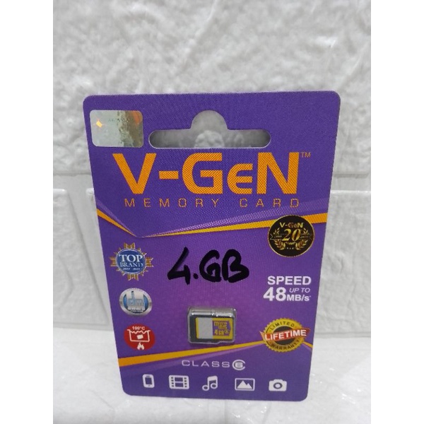 Micro sd vgen 4Gb,micro sd vgen,micro sd ori,memori hp,aksesoris hp.