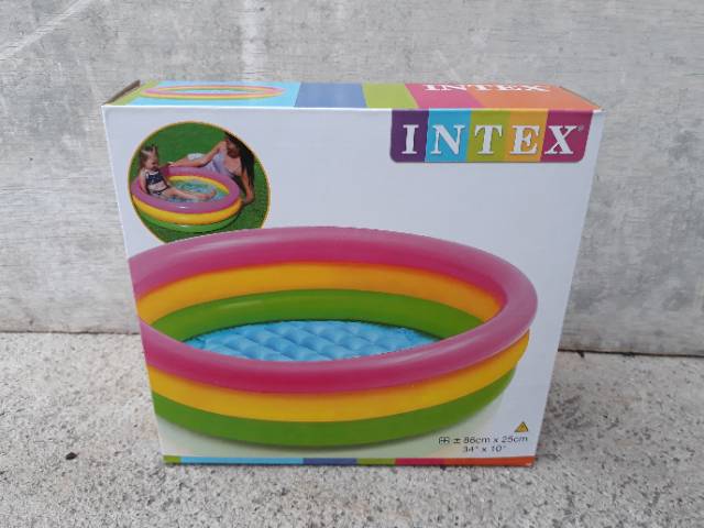 INTEX Kolam Anak Pelang 86 x 25 cm - Mandi Bola Renang Pompa Tiup