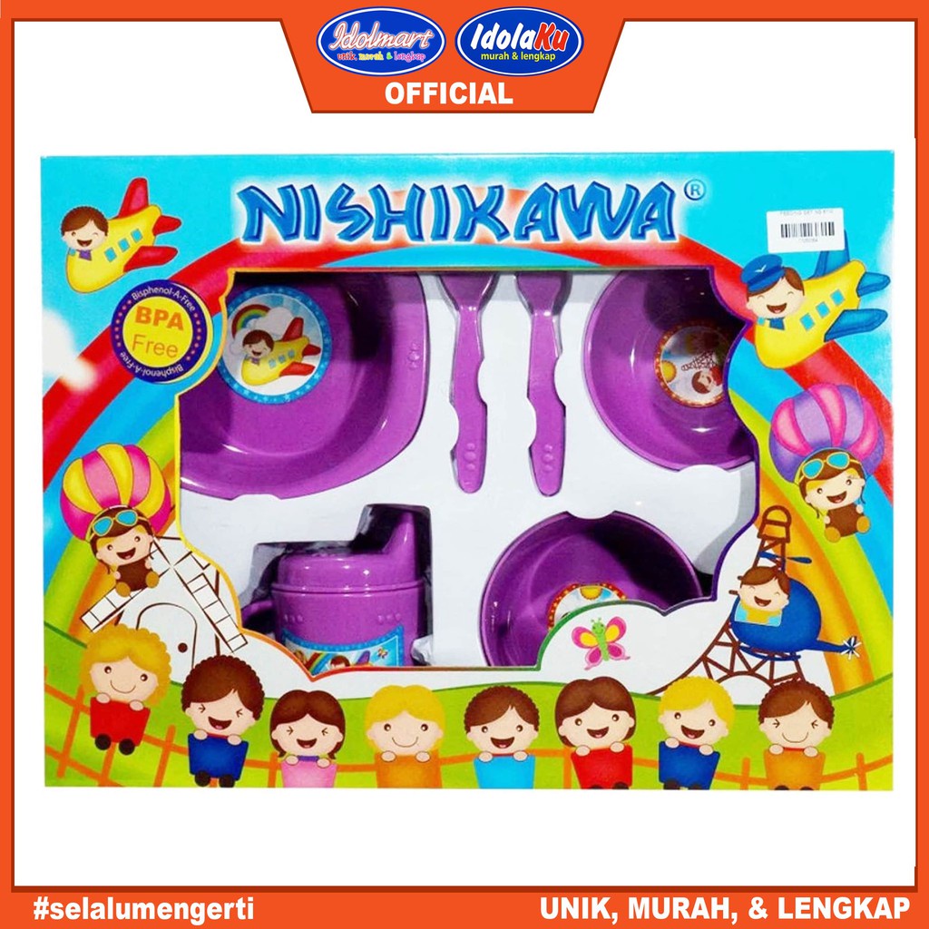 IDOLAKU Nishikawa Tempat Makan Bayi Feeding Set Baby Sedang Size M