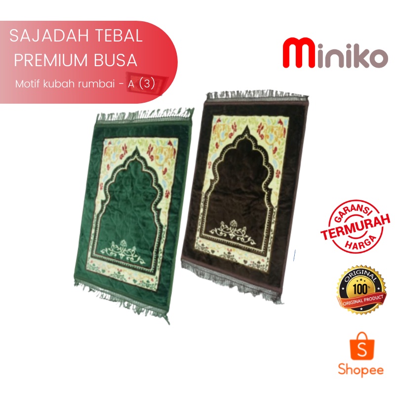 Sajadah TEBAL Premium Motif kubah rumbai - A (3)  / Sajadah TERMURAH Uk.70cmx110cm