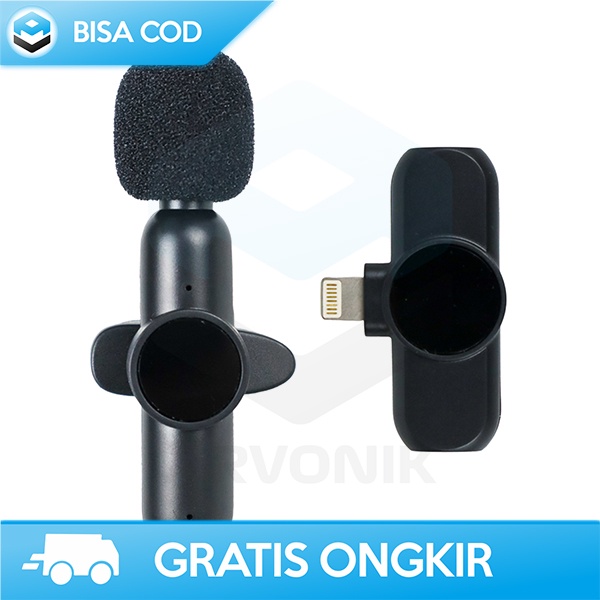 MICROPHONE TANPA KABEL WIRELESS PODCAST VLOGGER LIGHTNING CLEAR 70 MAH